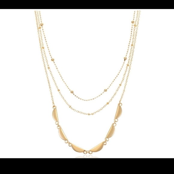 Beautiful gold tone 3 layered women's necklaceBrand new - Picture 2 of 3